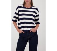 monari - Sweatshirt mit Streifen marine ringel - Gr. - 42