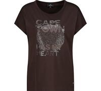 monari - T-Shirt mit Schriftzug dark chocolate - Gr. - 38