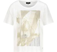 monari - T-Shirt mit Fotoprint und Strasssteinen cream - Gr. - 40