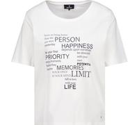Monari T-Shirt Damen Regular Fit Rundhals 100% Baumwolle mit Strasssteinen Größe 42 Weiß