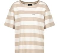 Monari Sweatshirt mit Brusttasche Camel-Ringel Größe 38