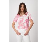monari - T-Shirt mit Blumen pink smoothie gemustert - Gr. - 42
