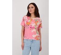 monari - T-Shirt mit Blumenprint coral pink gemustert - Gr. - 40