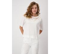 Monari - T-Shirt mit Perlen 102 off-white - Gr. - 46