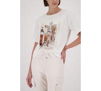 Monari - T-Shirt mit Print 102 off-white - Gr. - 36