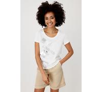 monari - T-Shirt mit Schmuckschrift cream - Gr. - 40