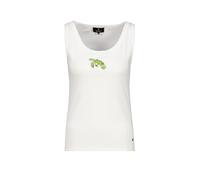 Tanktop MONARI "Top Schildkröte", Damen, Gr. 46, ecru, Web, Obermaterial: 94% Baumwolle, 4% sonstige Fasern, 2% Elasthan, unifarben, regular fit taillenbedeckt, tiefer Rundhals, Tops Tanktop, Regular