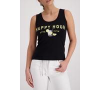 monari - Top mit Happy Hour-Schriftzug schwarz - Gr. - 36