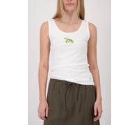 Tanktop MONARI "Top Schildkröte", Damen, Gr. 42, ecru, Web, Obermaterial: 94% Baumwolle, 4% sonstige Fasern, 2% Elasthan, unifarben, regular fit taillenbedeckt, tiefer Rundhals, Tops Tanktop, Regular