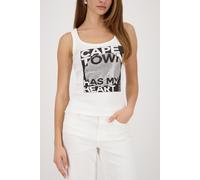 monari - Top mit Schriftzug off-white - Gr. - 34