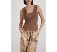monari - Top mit Volants mocca - Gr. - 44