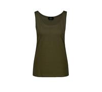 Tanktop MONARI "Top Basic Top", Damen, Gr. 38, grün (olive), Web, Obermaterial: 95% Baumwolle, 5% Elasthan, unifarben, regular fit taillenbedeckt, tiefer Rundhals, Tops Tanktop, Regular fit mit Rundha