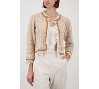 Monari - Tweed-Überwurf mit Fransen champagne beige - Gr. - 42