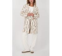 monari - Jacke mit Schriftmuster truffle gemustert - Gr. - 44