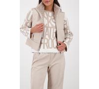 Monari Wendegilet aus Kunstleder und Kunstfell Beige Größe 40