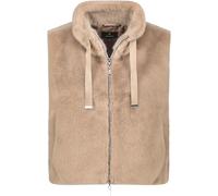 Fellimitatweste MONARI "Weste fake fur", Damen, Gr. 42, braun (truffle), Plüsch, Obermaterial: 100% Polyester. Futter: 100% Polyester, unifarben, modisch, regular fit taillenlang, Rundhals, Westen, Re