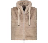 Fellimitatweste MONARI "Weste fake fur", Damen, Gr. 44, beige, Plüsch, Obermaterial: 100% Polyester. Futter: 100% Polyester, unifarben, regular fit taillenlang, Rundhals, Westen (52740157-44) beige
