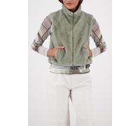 MONARI Gilet in Felloptik olive | 36