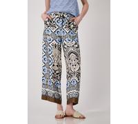 monari - Wide-Leg-Hose mit Ornamentmuster schwarz gemustert - Gr. - 40