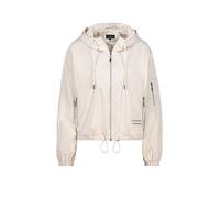 Kurzjacke MONARI "Basic Glanznylon", Damen, Gr. 36, beige, Web, Obermaterial: 55% Polyurethan, 45% Polyamid. Futter: 100% Polyester, unifarben, regular fit kurz, Rundhals, eingesetzt elastischer Bund,