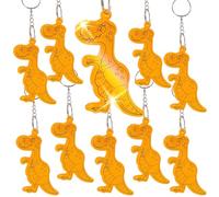 MONCAP 10 Stück Dinosaurier Schlüsselanhänger Schutzengel Anhänger Reflektor Dino Schlüsselanhänger Acryl Schutzengel Glücksbringer Geschenk für Einschulung Jungen Mädchen Rucksack Geburtstag