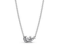Mond und Sterne Kette aus 925er Silber mit Zirkonia