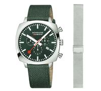 Mondaine MSL.41460.LF.SET Herrenuhr Chronograph Grand Cushion Set Grün 41 mm