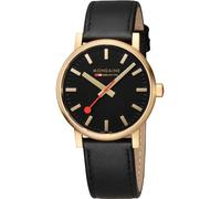 Mondaine Evo2 Gold Herren Uhr analog Quarzwerk mit Leder Armband MSE.40122.LB