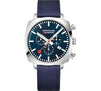 Mondaine Grand Cushion Chrono Square Herren Uhr analog Quarzwerk mit Sonstige Materialien Armband MSL.41440.LD.Set