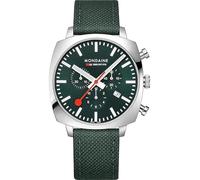 Mondaine Grand Cushion Chrono Square Herren Uhr analog Quarzwerk mit Sonstige Materialien Armband MSL.41460.LF.Set