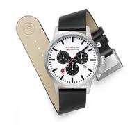 Mondaine MSD.41410.LBV Herrenuhr Chronograph Weiß/Schwarz 41 mm