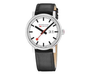 Mondaine Herren Analog Schweizer Quarzwerk Uhr mit Vegan Traubenleder Armband MSE.40210.LBV