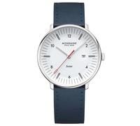 Mondaine Herrenuhr Doppio Solar Blau/Weiß 41 mm MLE.41910.LDV