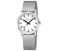 Mondaine Simply Elegant 36 Mm Uhr One Size White / Stainless Steel Mesh