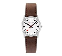 Mondaine Simply Elegant Herren Armbanduhr aus Edelstahl und Leder in der Farbe Silber-Braun 36mm, Wasserdichtigkeit: 3 Bar, A400.30351.11SBG