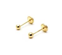Monde Petit T1677P - Pendientes de bebe/niña oro 18 kts. de bola lisa - Geschenkbox - Garantiezertifikat