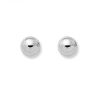 Monde Petit T1758P - Pendientes de bebe/niña oro blanco 18 kts. media bola lisa 5 mm. - Geschenkbox - Garantiezertifikat