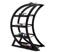 Mondregal aus Holz - Kristall-Display-Organizer, Wandregal, Schmuckaufbewahrungshalter, dekorativer Wohnakzent | Schwimmende Display-Lösung im Boho-Raumdekor, ideal für die Gestaltung von Wohnräumen i