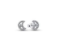 Pandora Ohrstecker 294257C01 – Funkelnder Mond – Sterling Silber mit Zirkonia