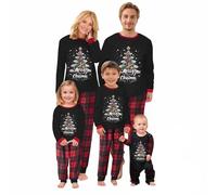 MoneRffi Weihnachts Pyjama Familie Set,Matching Christmas Pyjamas Couple Set,Weihnachtspyjama Familie Outfit Weihnachten Schlafanzug für Damen Herren Kinder(Pajamas-26,Kinder,4 Jahre)