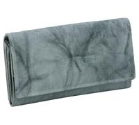 Money Maker - Damen Leder Geldbörse Großer Geldbeutel für Frauen Portemonnaie mit RFID-Schutz Grau