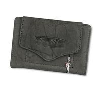 Money Maker Damen RFID Blocker Portemonnaie Geldbörse grau Leder 9x3x13 OPJ700K Leder Portemonnaie