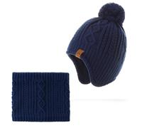 Monimo Jungen wintermütze Stricken Hut Verdicken Ohrenschützer Hut für Kinder,Grauer Streifen,3-5 Jahre