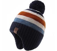 Monimo Jungen wintermütze Stricken Hut Verdicken Ohrenschützer Hut für Kinder,Streifen,1-3 Jahre (51 CM)