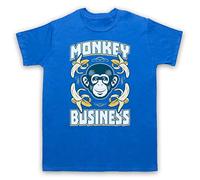 Monkey Business Funny Herren T-Shirt, Blau, Medium