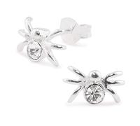 Monkimau Damen Ohrringe Spinne Ohrstecker aus 925 Sterling Silver echt Silber mit Kristallen