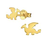 Monkimau Drache Kinder Ohrringe | 925 Silber | Mädchen Ohrstecker Schmuck | Hypoallergen & Nickelfrei | Kinderohrringe Geschenkidee