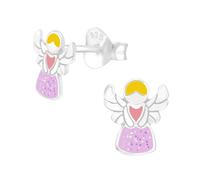 Monkimau Engel Kinder Ohrringe | 925 Silber | Mädchen Ohrstecker Schmuck | Hypoallergen & Nickelfrei | Kinderohrringe Geschenkidee