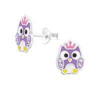 Monkimau Eule Kinder Ohrringe | 925 Silber | Mädchen Ohrstecker Schmuck | Hypoallergen & Nickelfrei | Kinderohrringe Geschenkidee