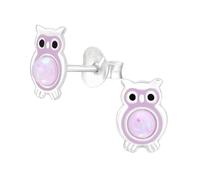 Monkimau Eule Kinder Ohrringe | 925 Silber | Mädchen Ohrstecker Schmuck | Hypoallergen & Nickelfrei | Kinderohrringe Geschenkidee